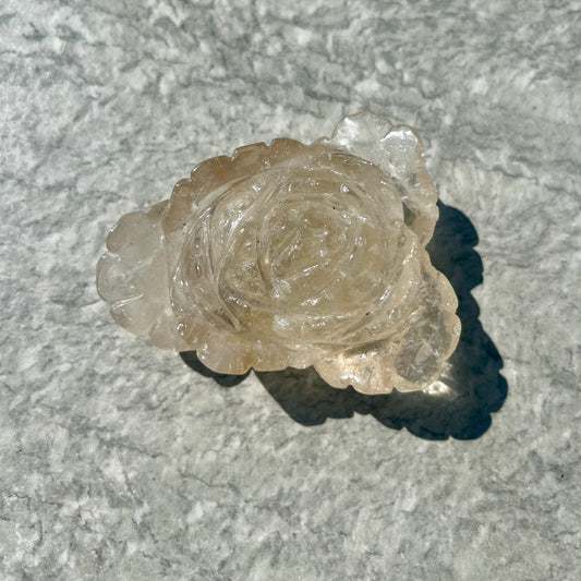 Smokey Quartz Flower Carving