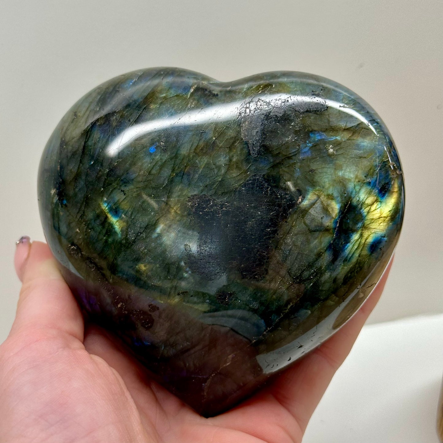 Labradorite Heart On Stand