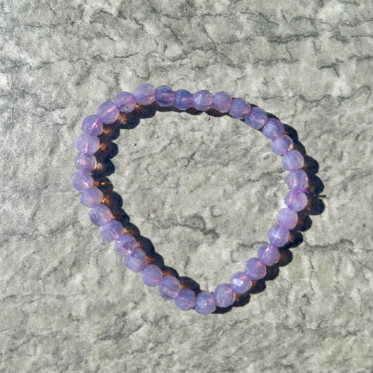 High Grade Lavender Moonstone Bracelet Faceted Cut 6mm