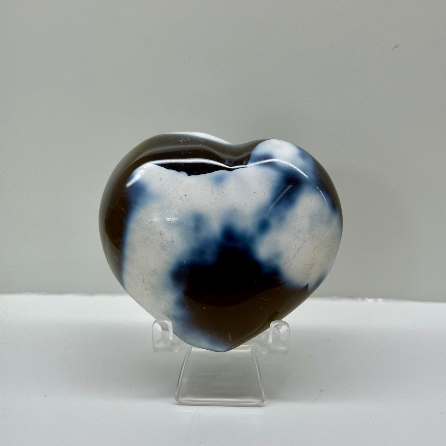 Orca Agate Heart On Stand