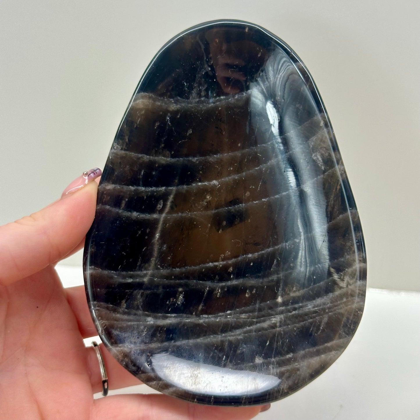 Black Quartz Oval Bowl