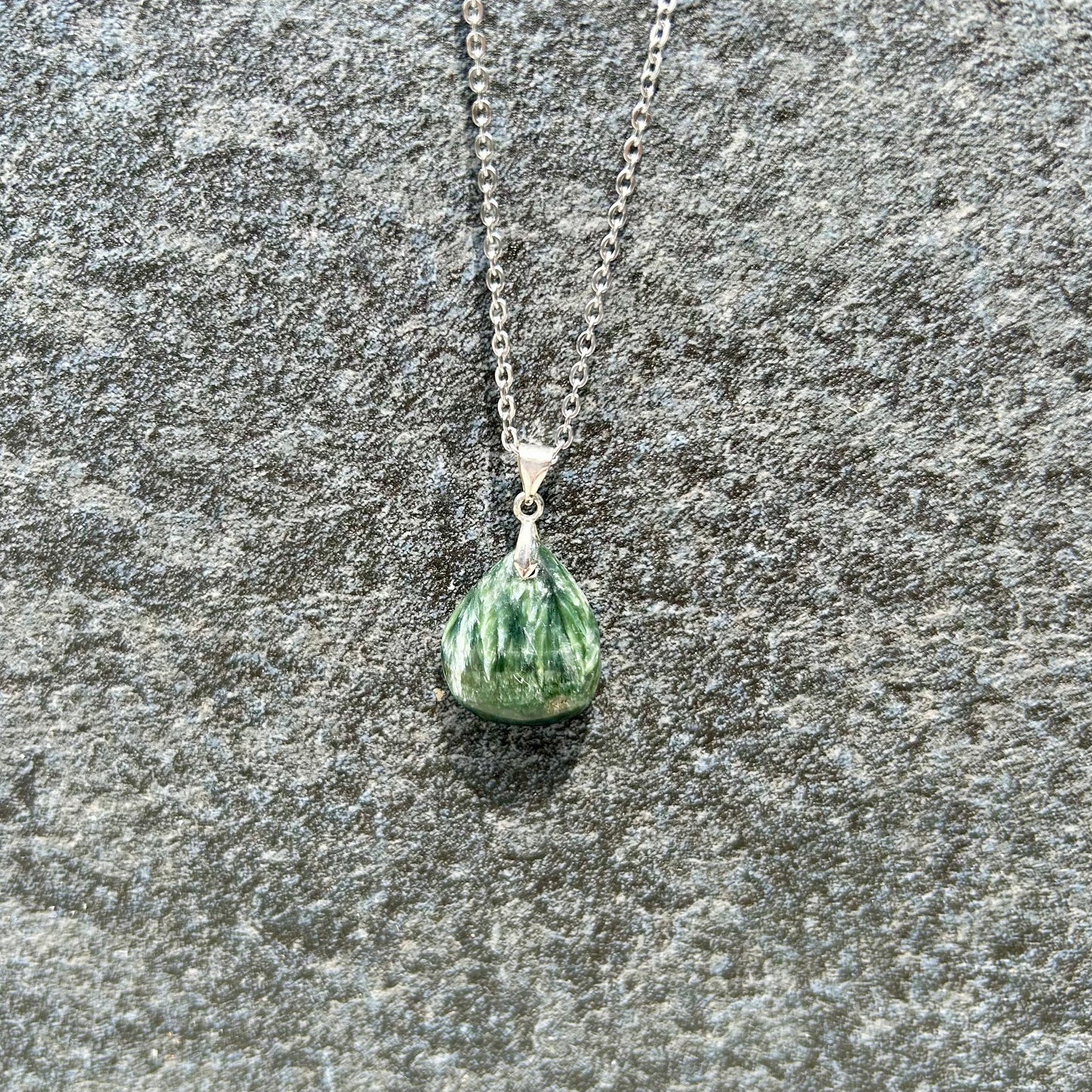 925 Seraphinite Tear Drop Pendant