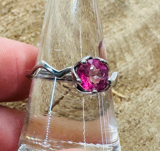 925 Pink Topaz Ring Adjustable