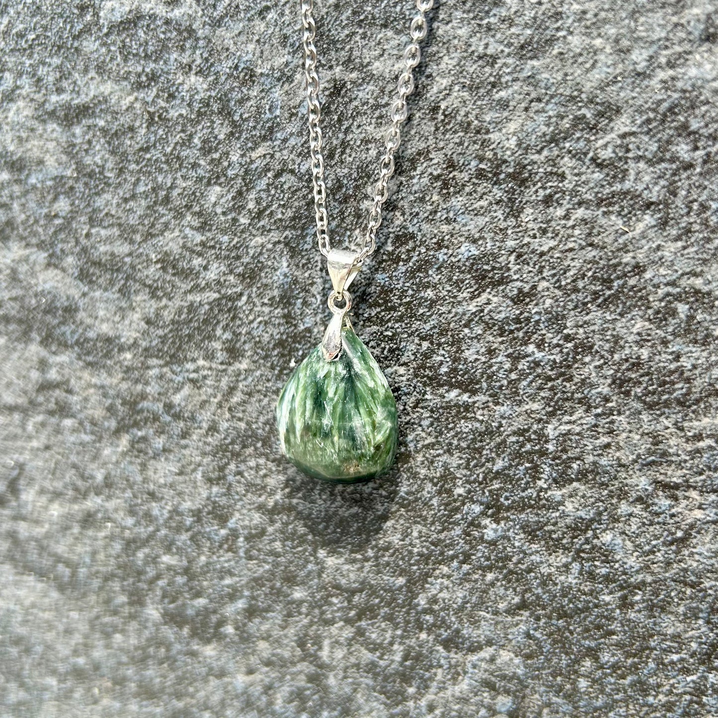925 Seraphinite Tear Drop Pendant