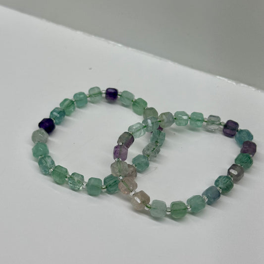 Fluorite Cubed Bracelets