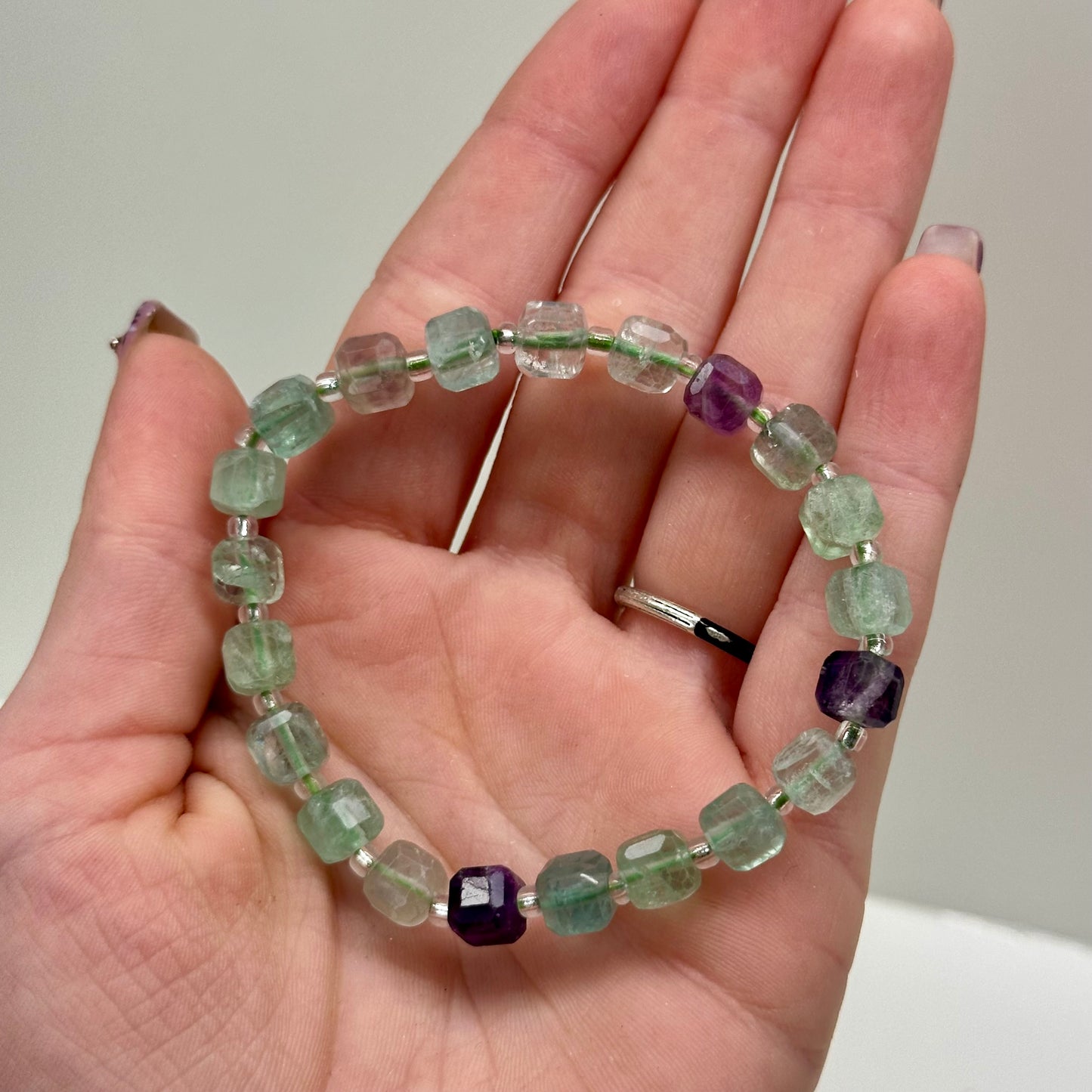 Fluorite Cubed Bracelets