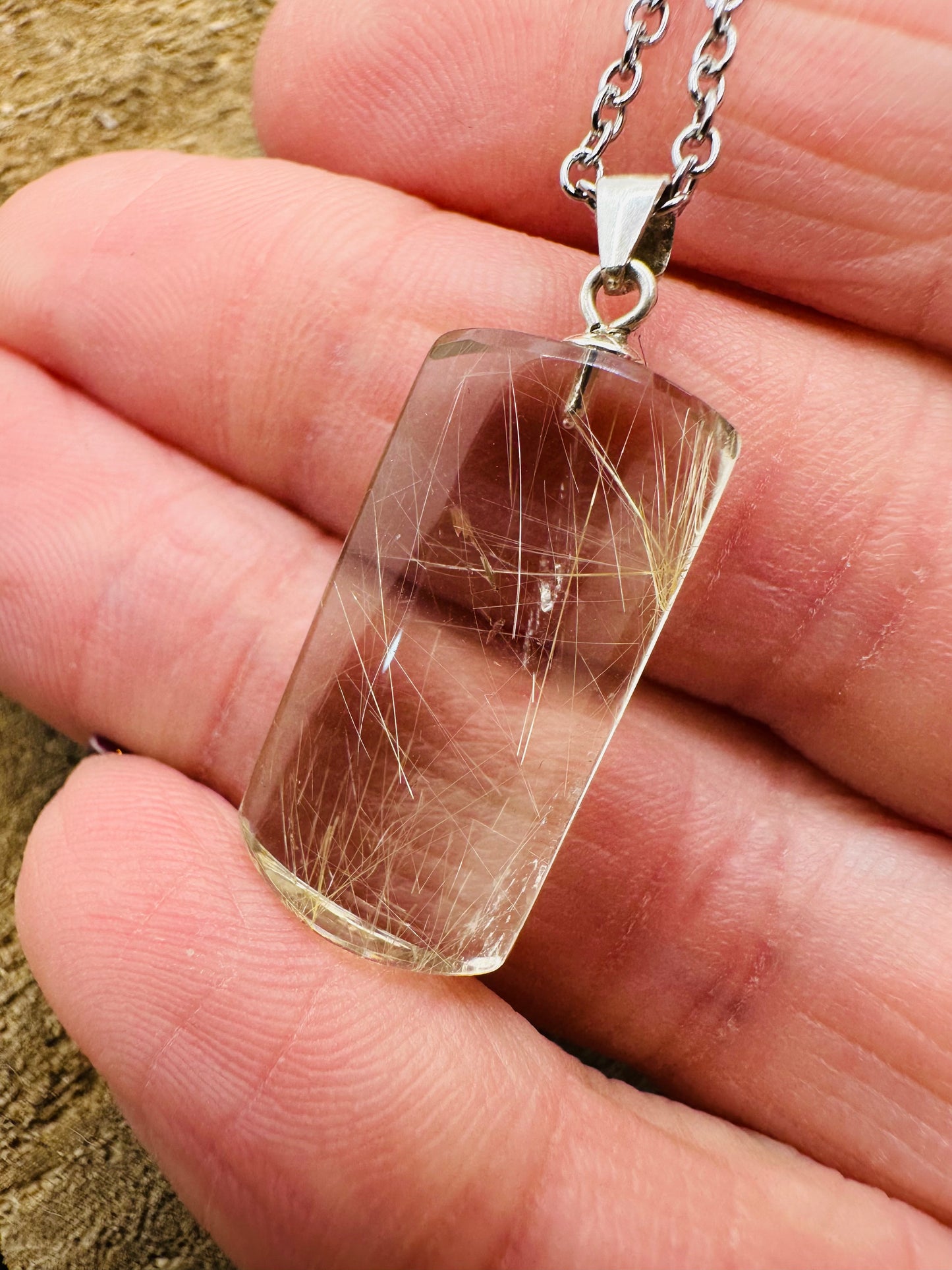 925 Rutile Quartz Pendant