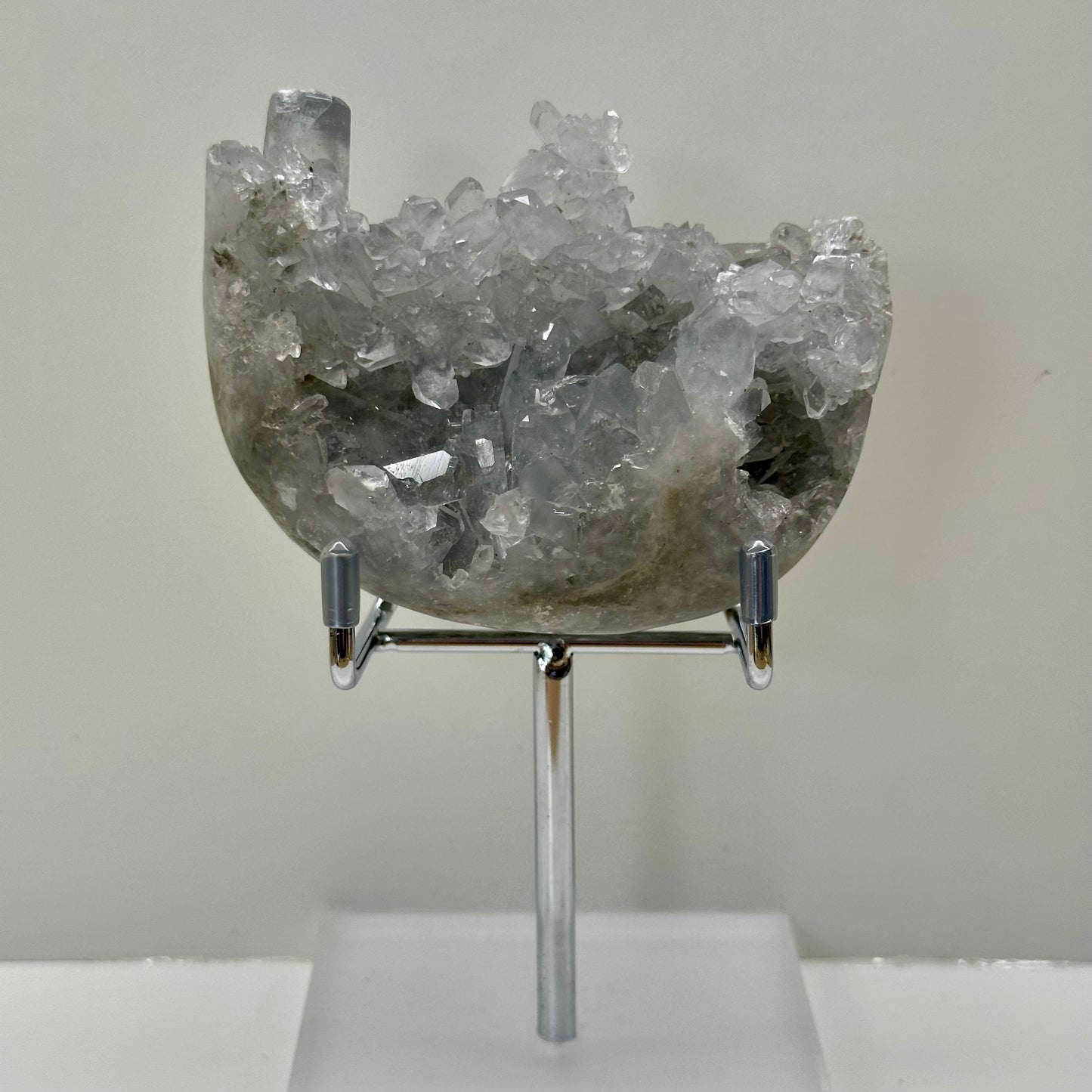 Raw Blue Celestite On Stand