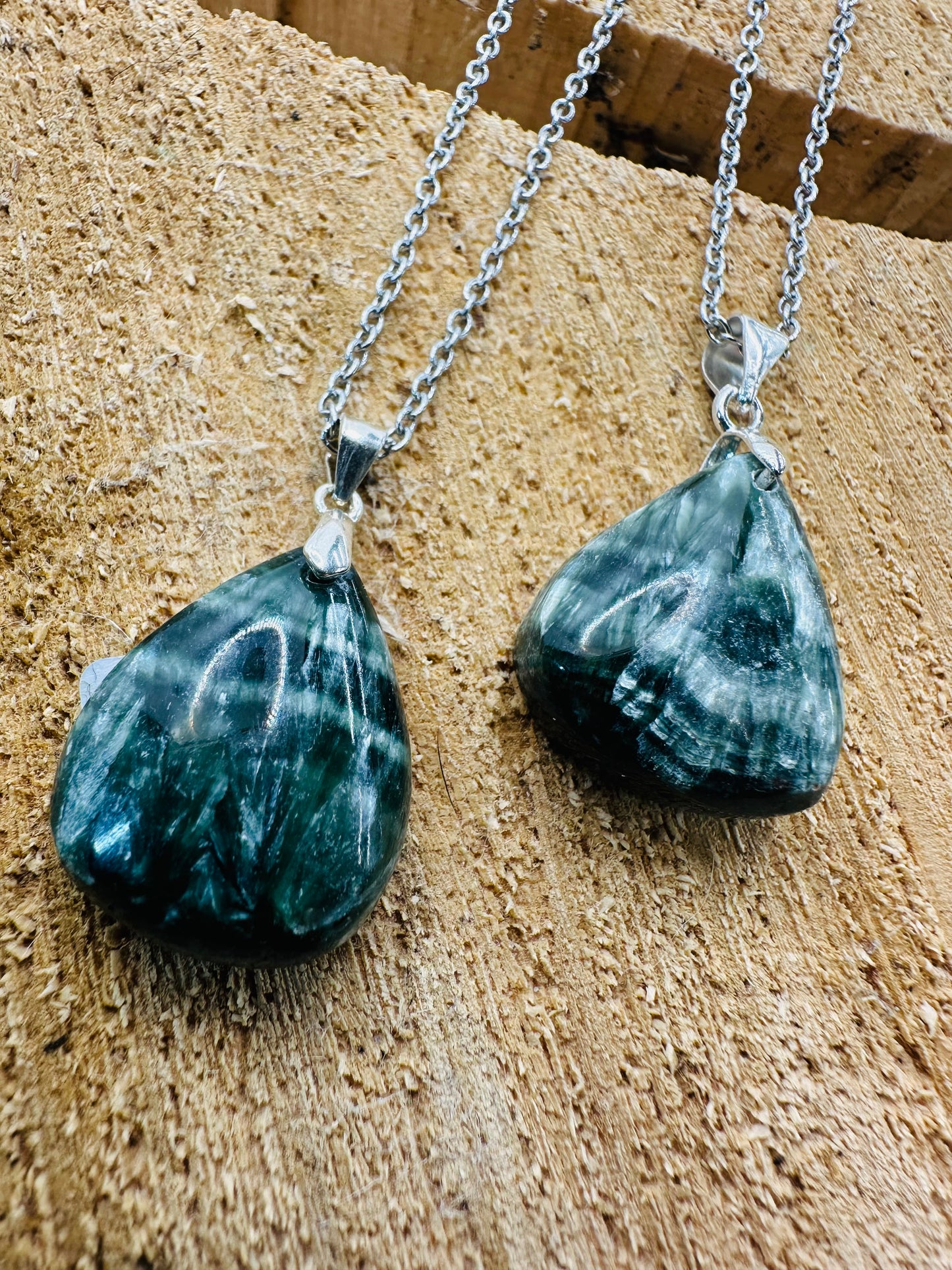 925 Seraphinite Tear Drop Pendant