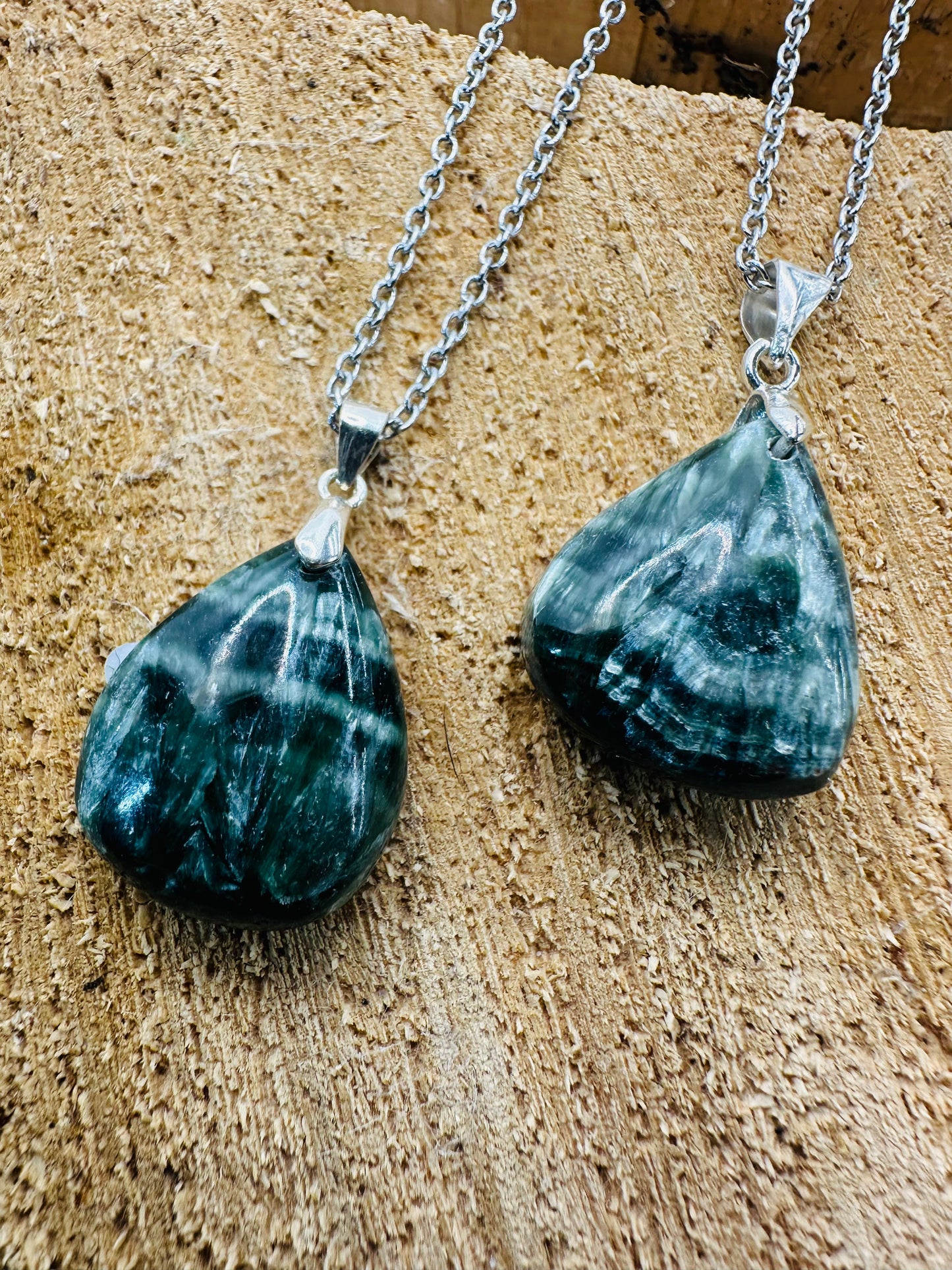 925 Seraphinite Tear Drop Pendant