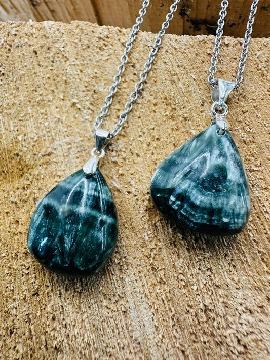 925 Seraphinite Tear Drop Pendant