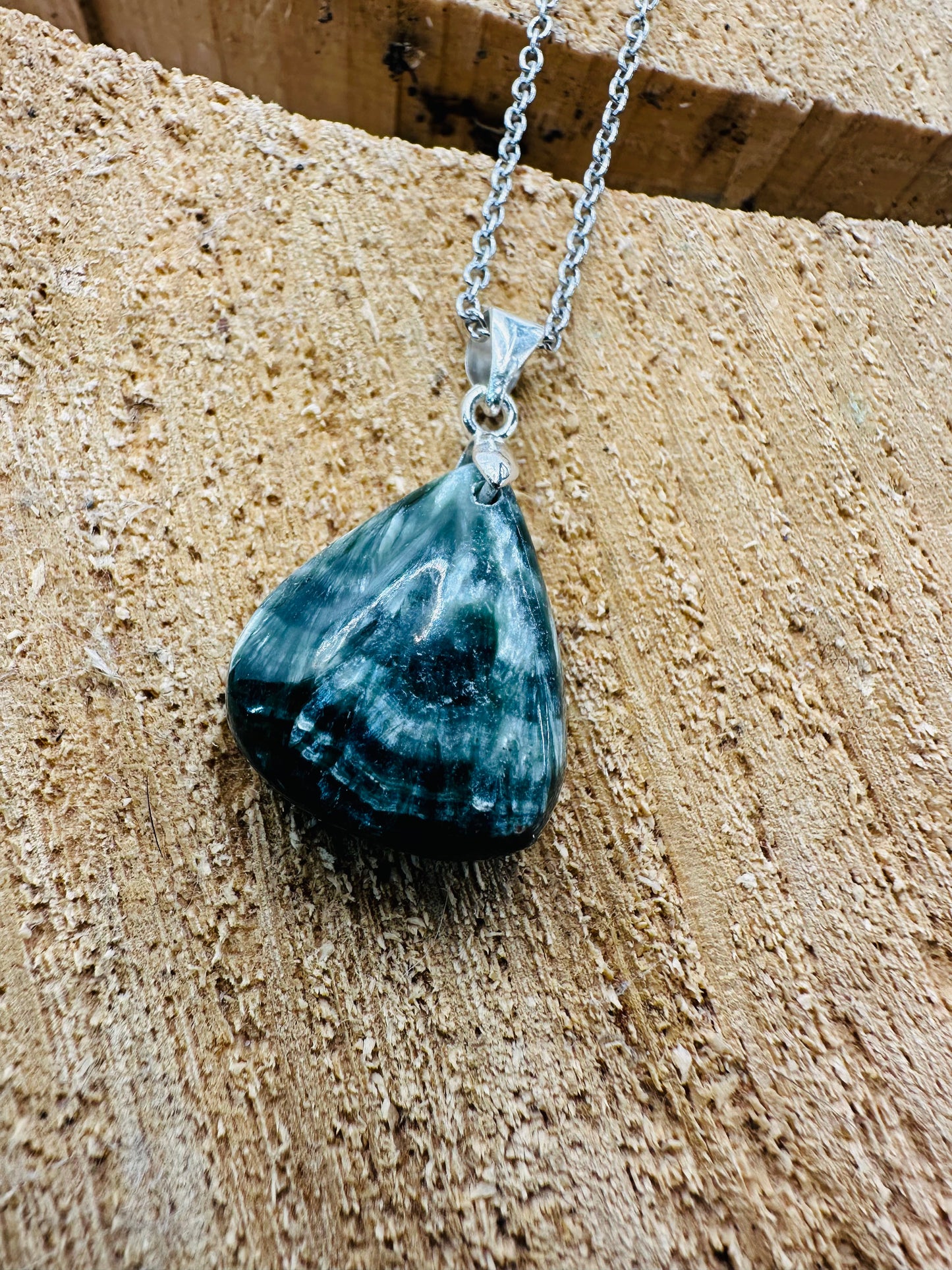 925 Seraphinite Tear Drop Pendant