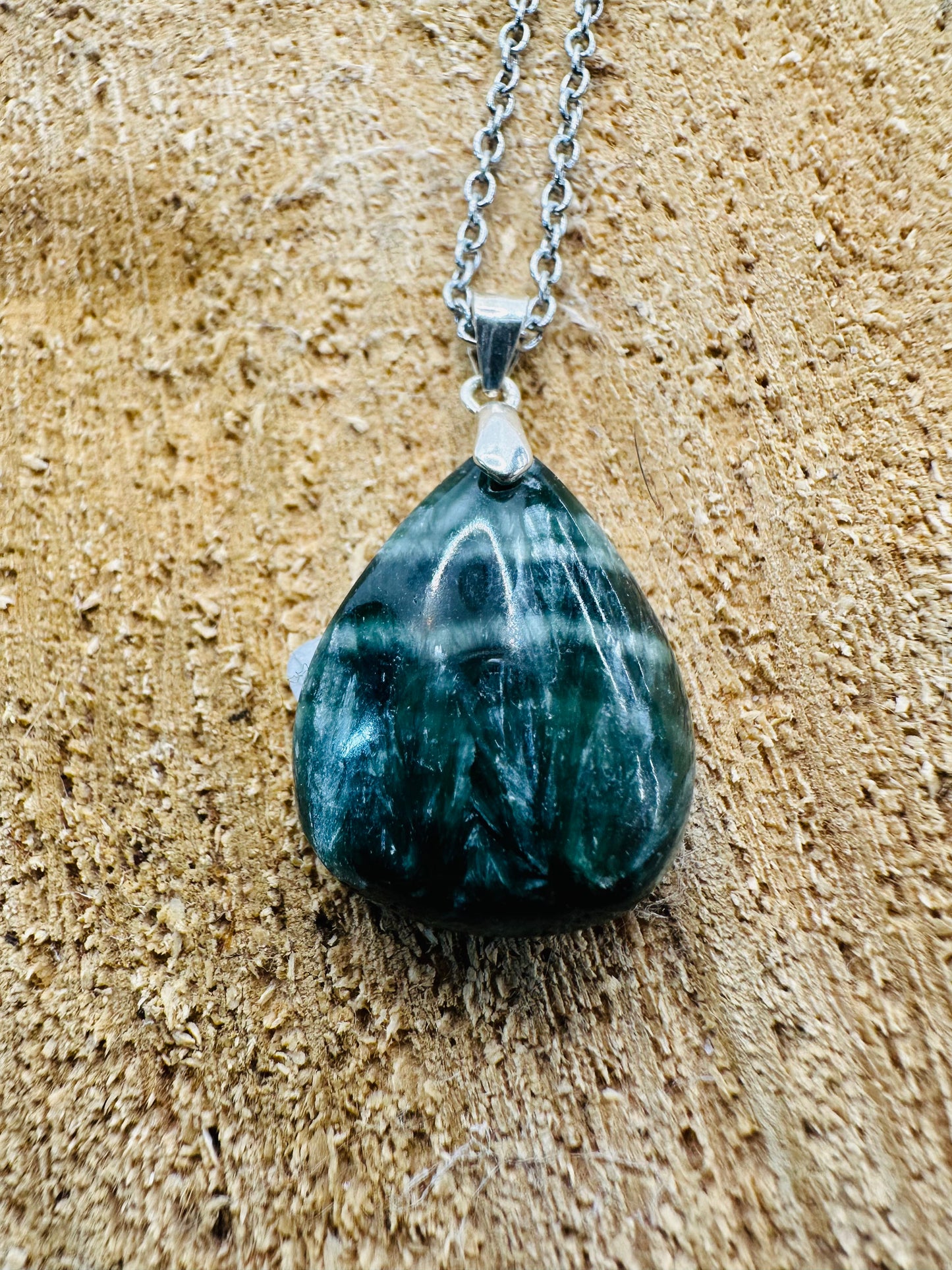 925 Seraphinite Tear Drop Pendant