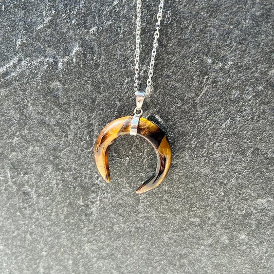 Tigers Eye MoonPhase Pendant 925