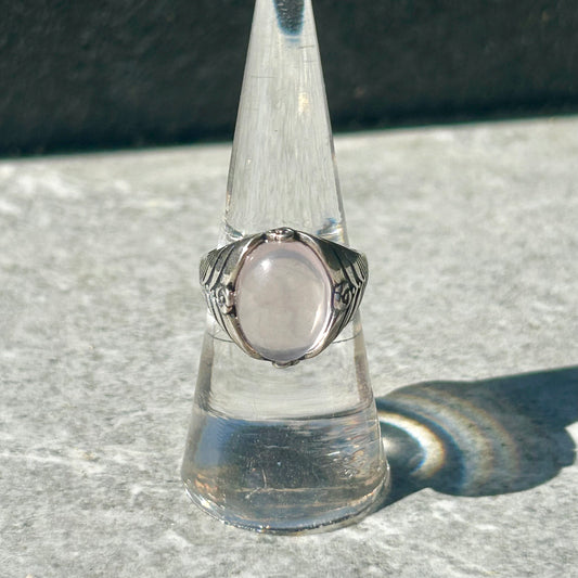 Rose Quartz Adjustable 925 Ring