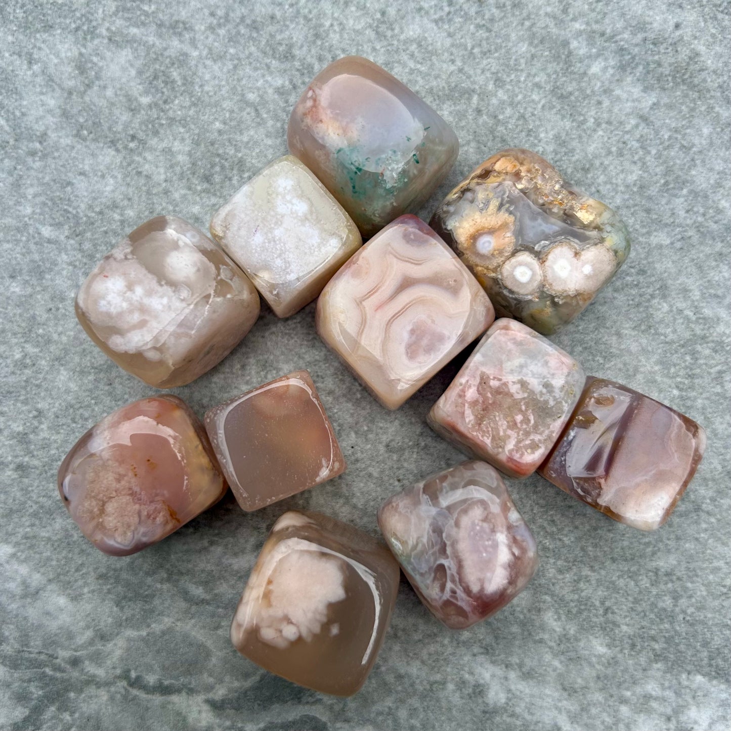 Flower Agate Cubes
