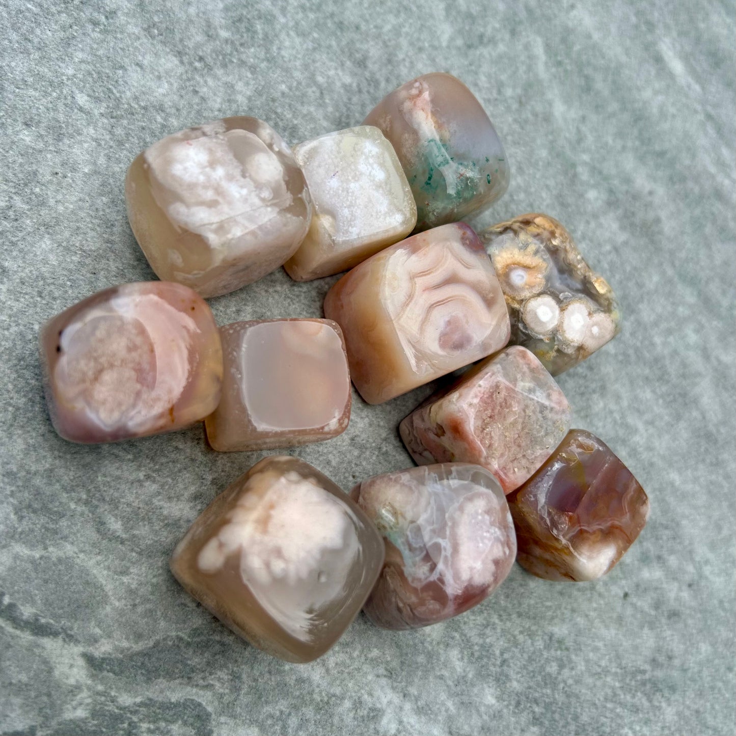 Flower Agate Cubes