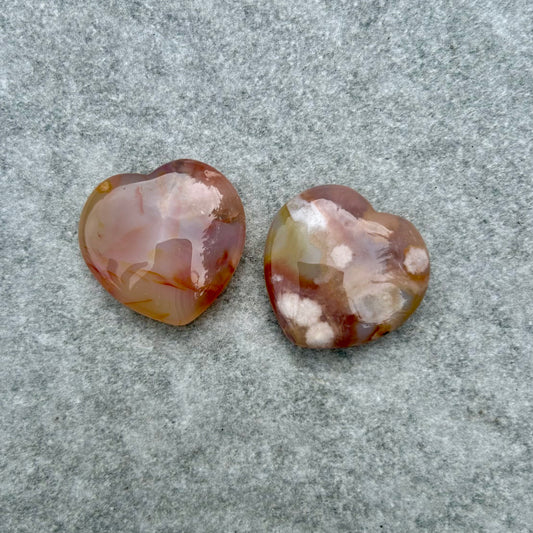 Flower Agate Hearts