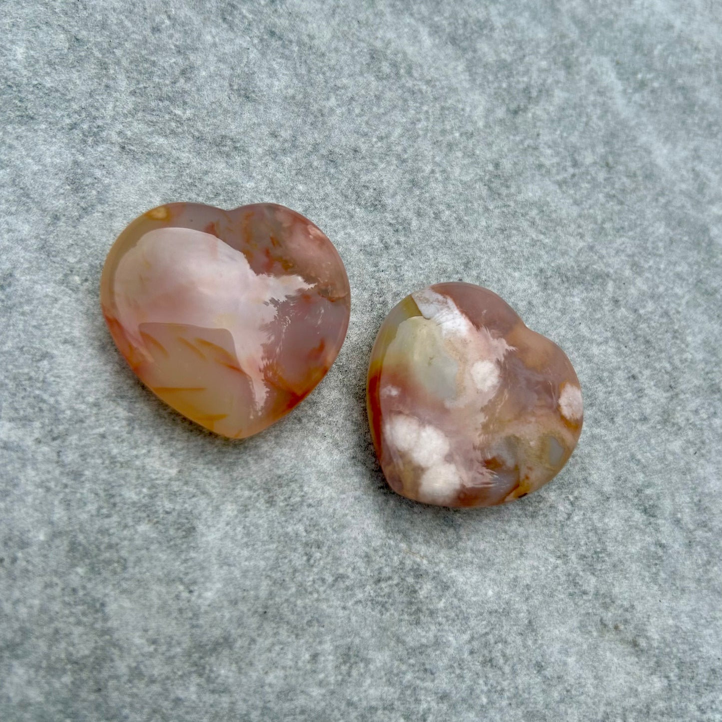 Flower Agate Hearts