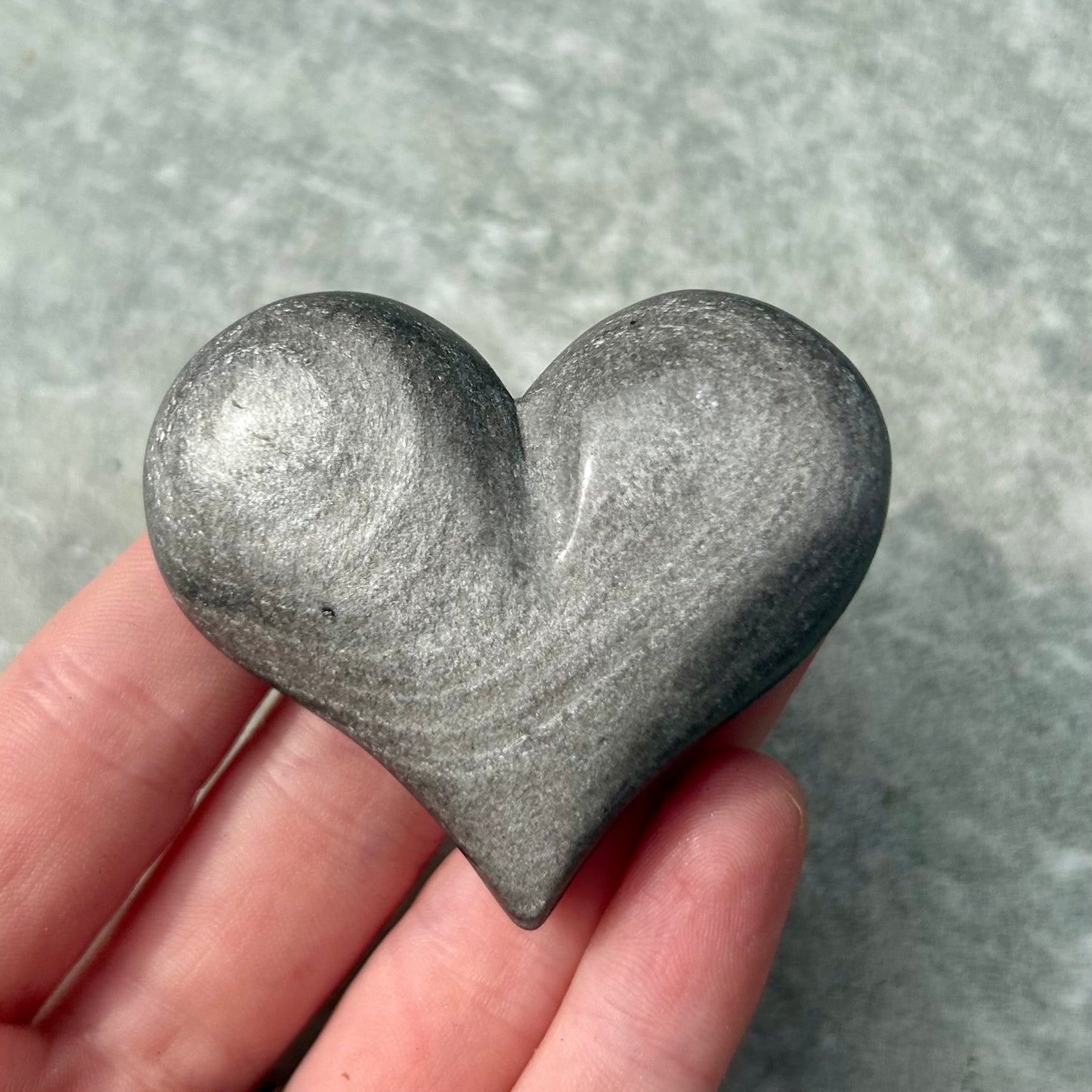 Silver Sheen Obsidian Cheeky Hearts