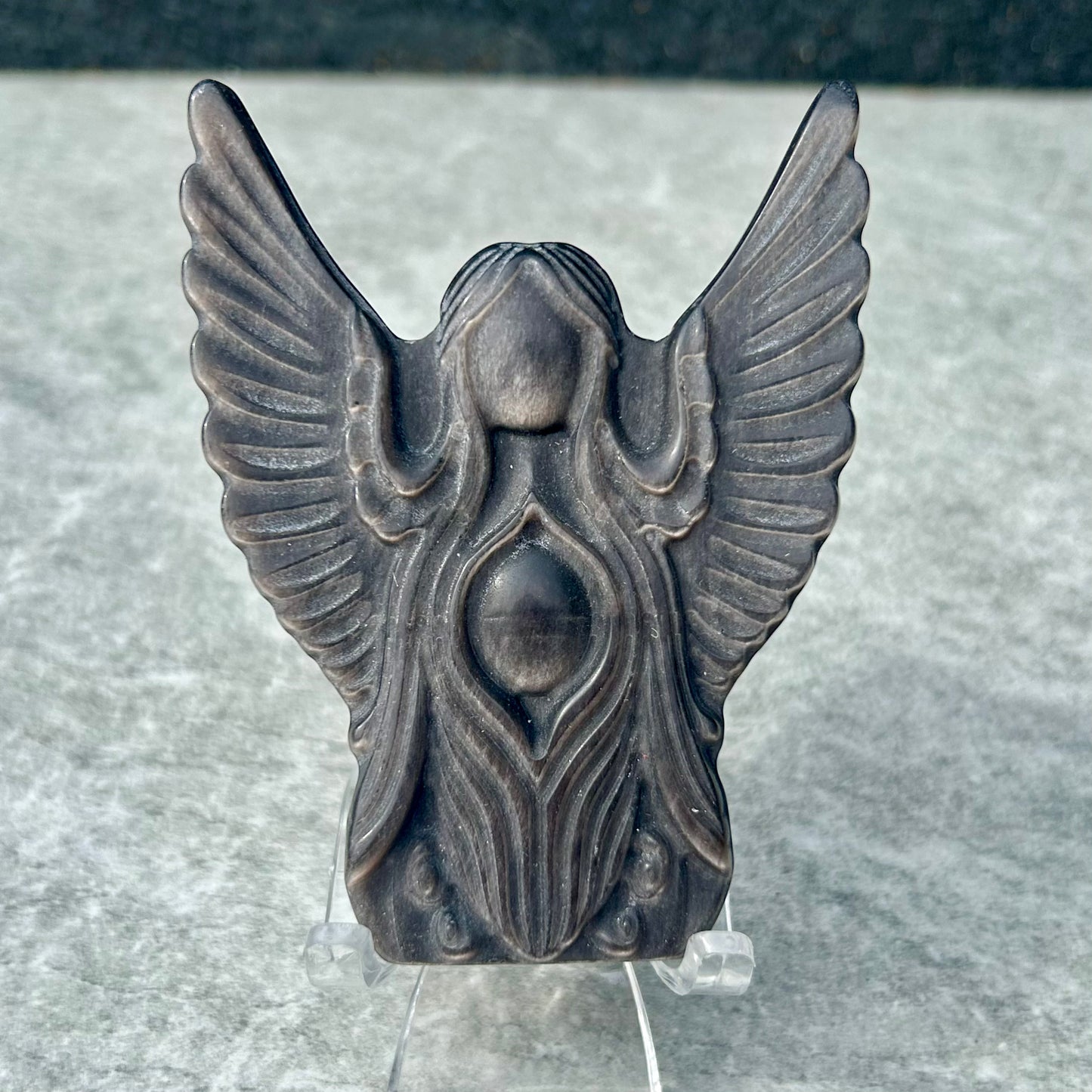 Silver Sheen Obsidian Fairy