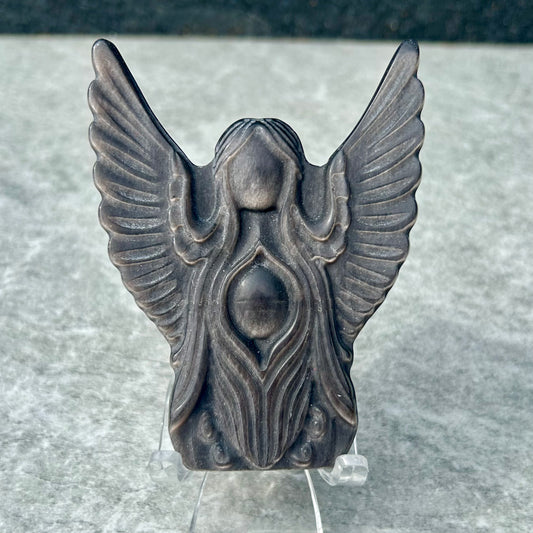 Silver Sheen Obsidian Fairy