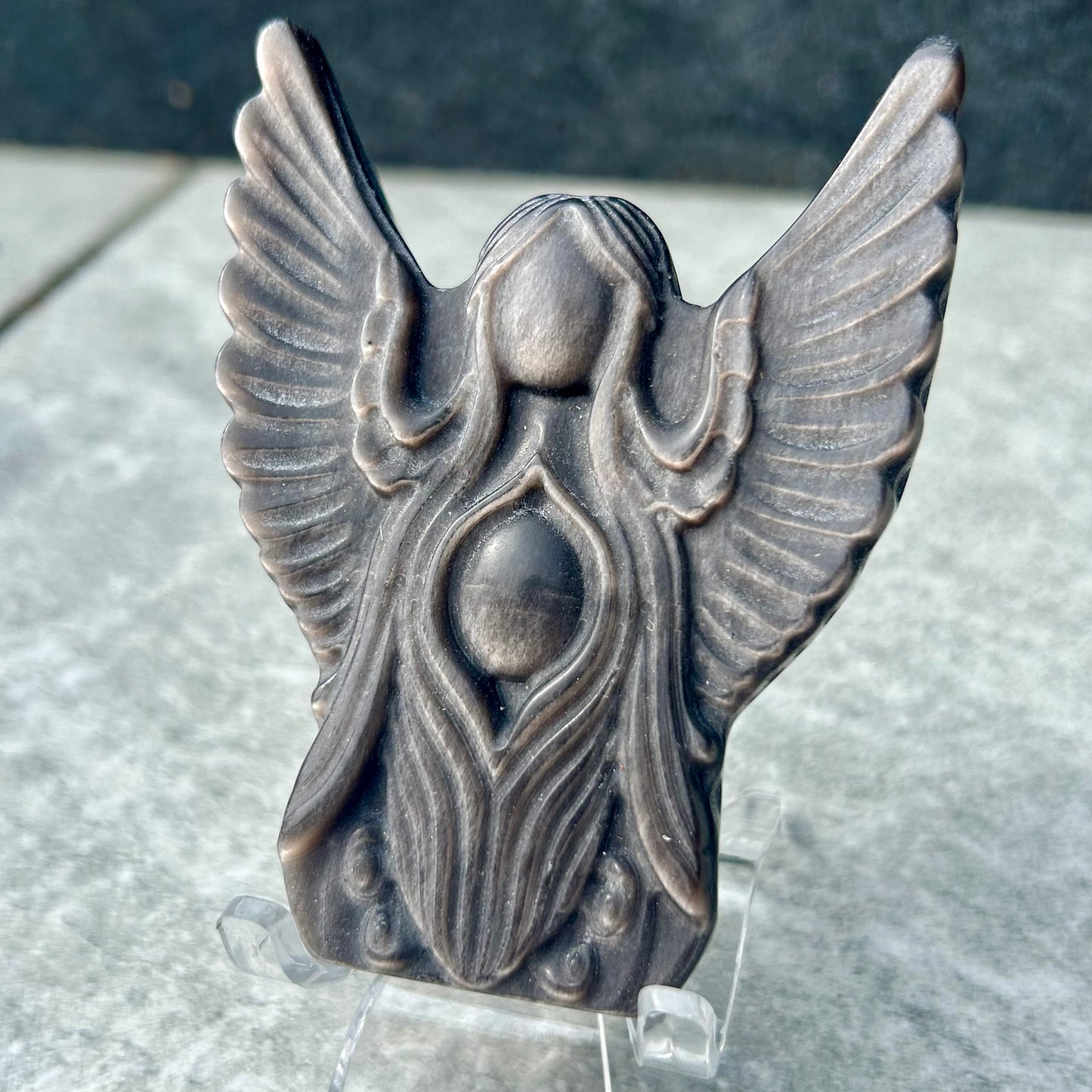 Silver Sheen Obsidian Fairy