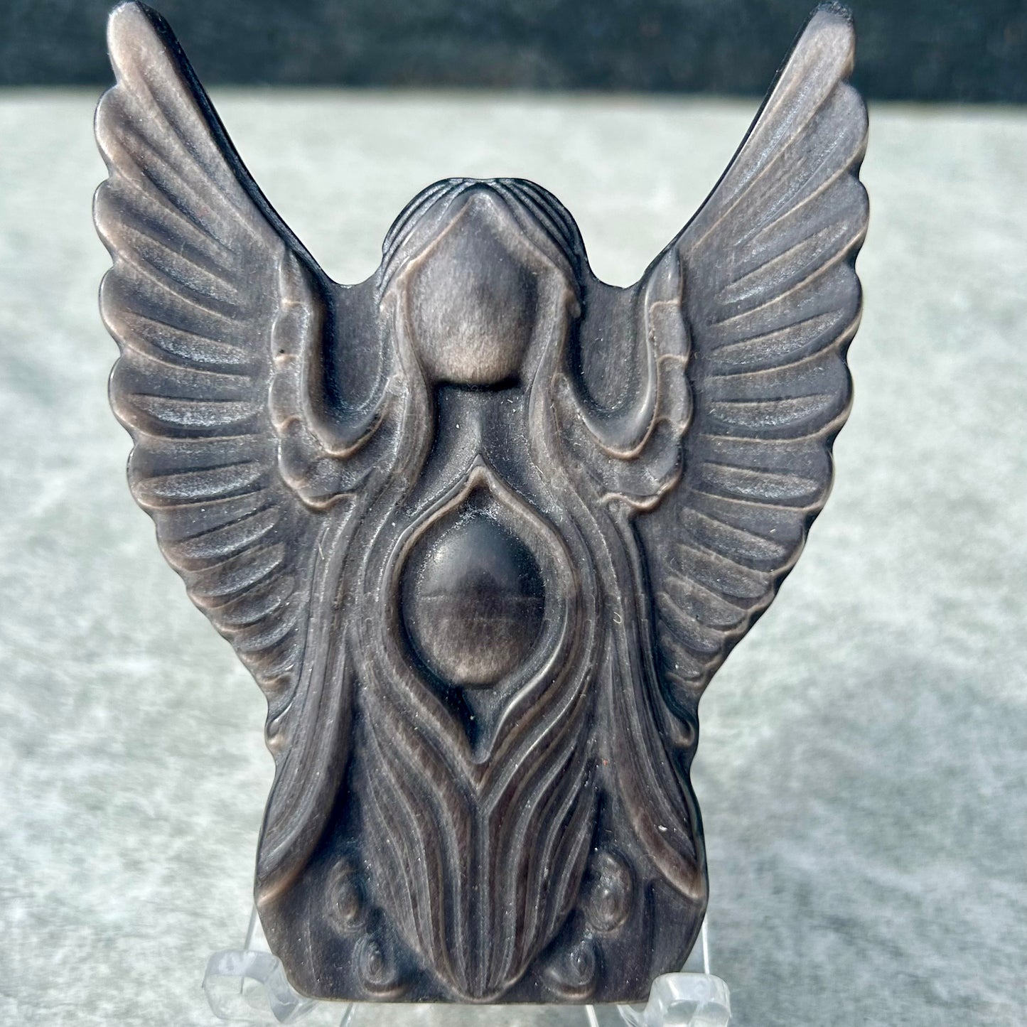 Silver Sheen Obsidian Fairy