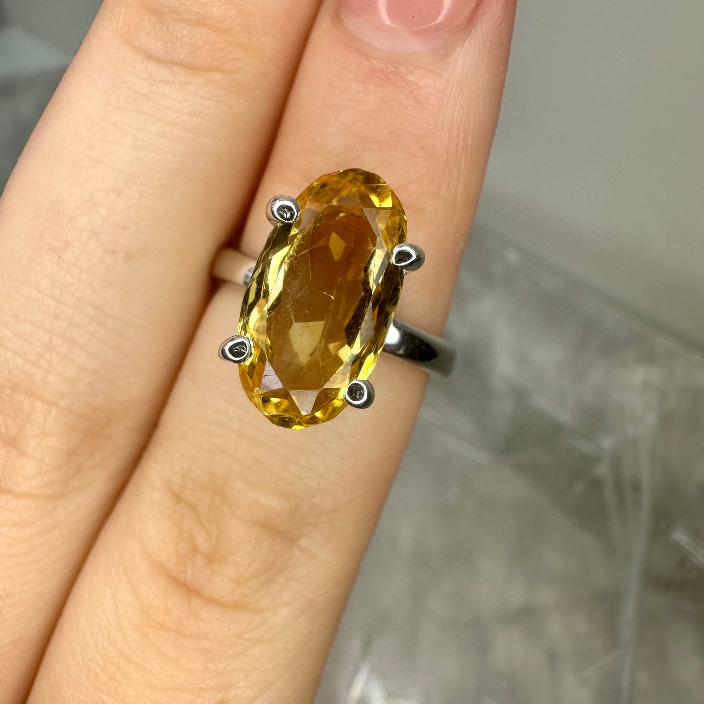 Citrine 925 Ring (15) (Size M)