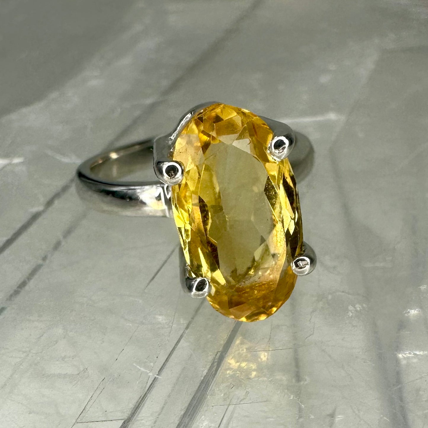 Citrine 925 Ring (15) (Size M)