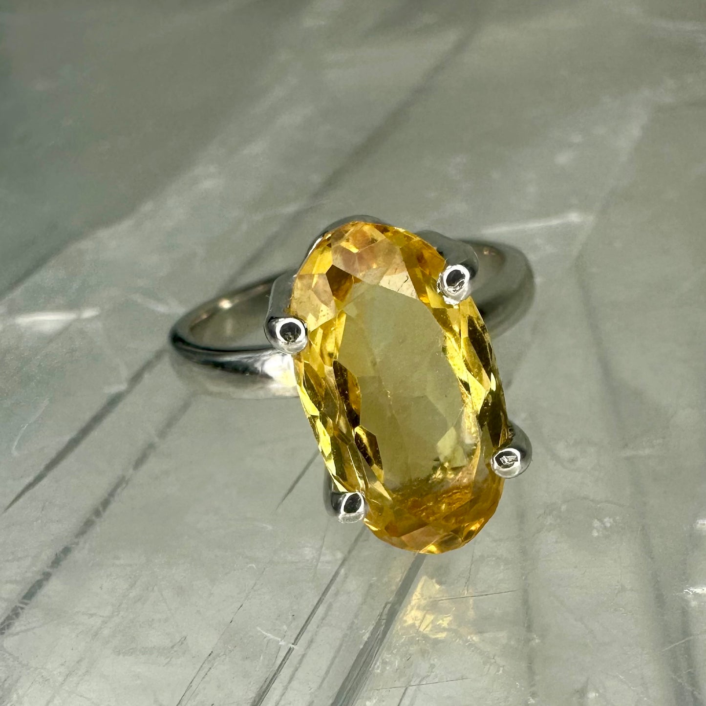 Citrine 925 Ring (15) (Size M)