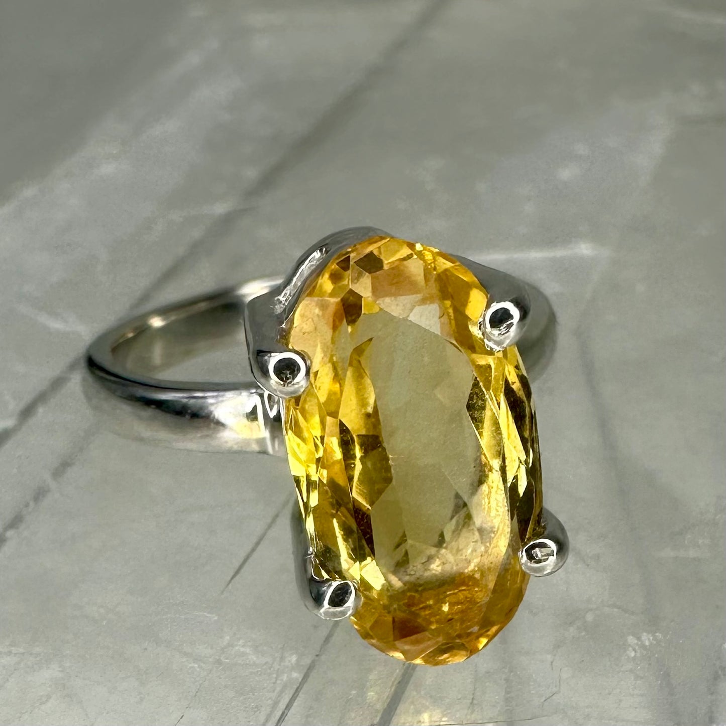 Citrine 925 Ring (15) (Size M)