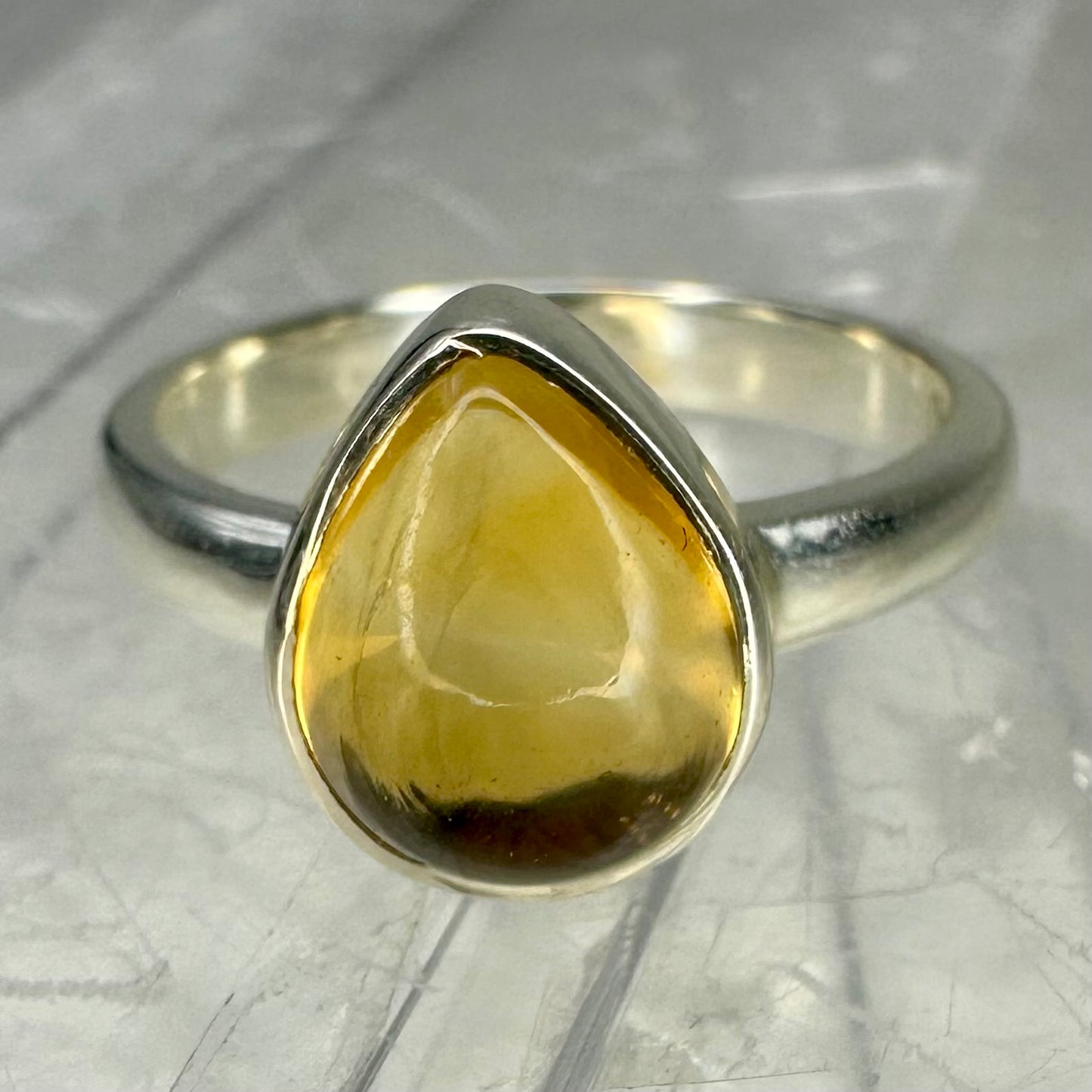 Citrine 925 Ring (14) (Size M/N)