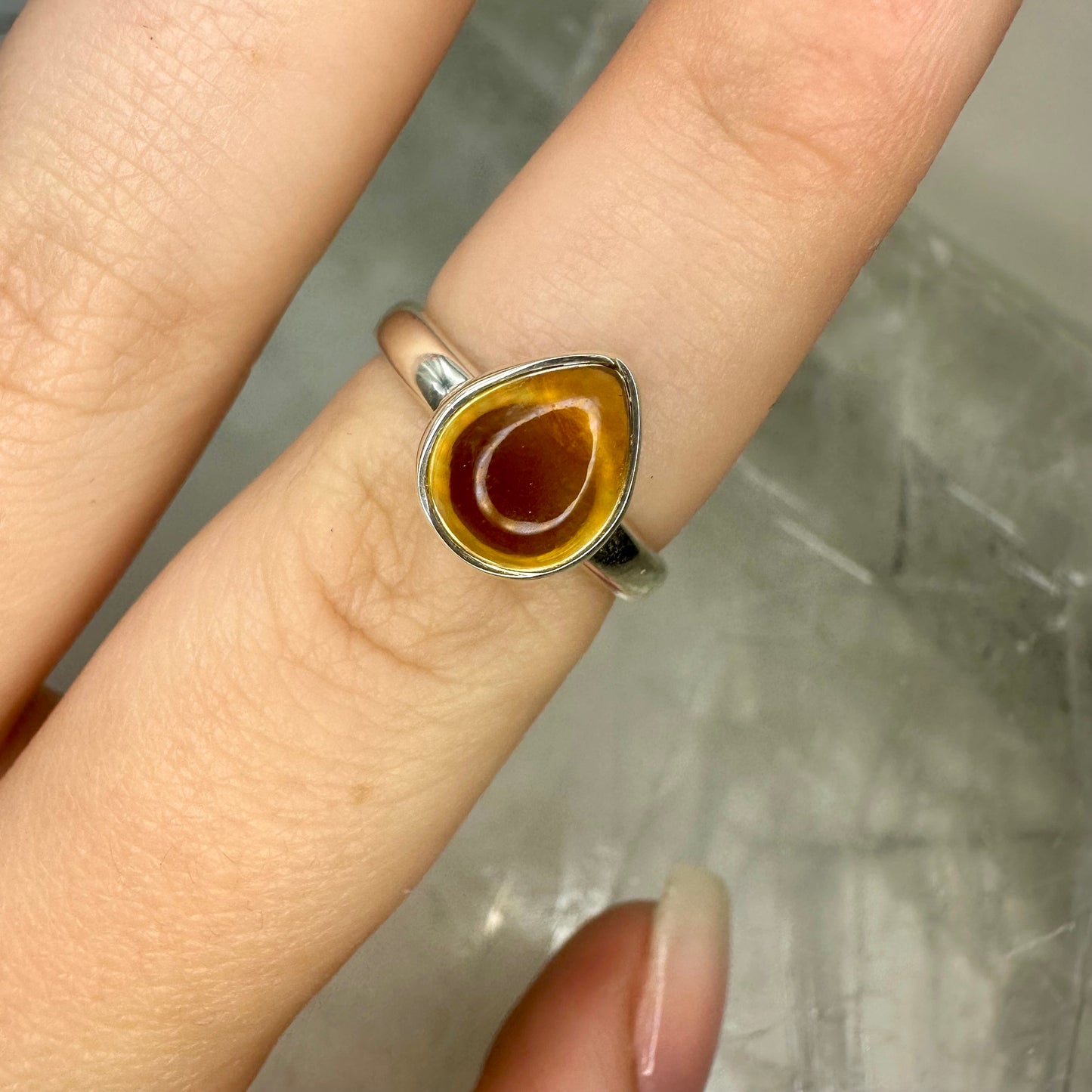 Citrine 925 Ring (14) (Size M/N)