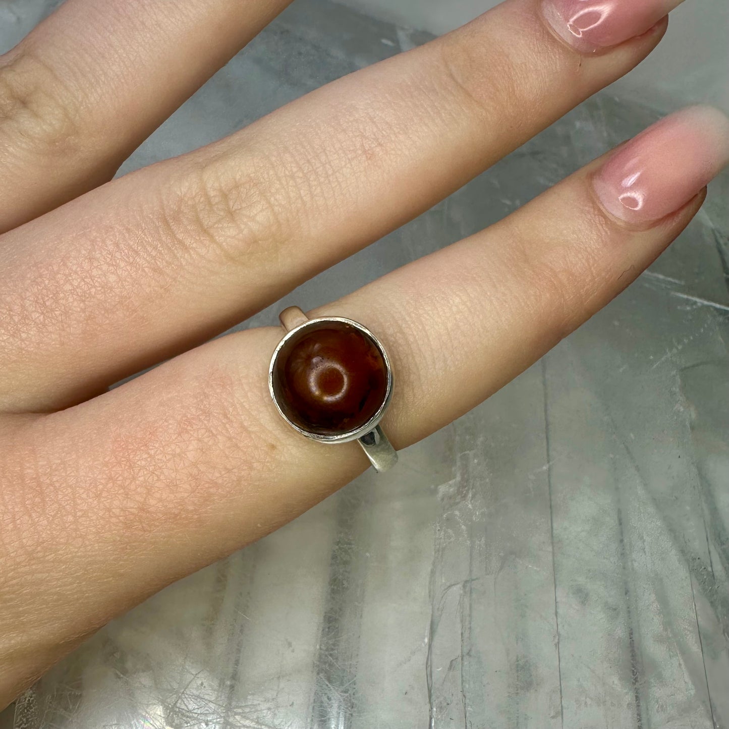 Amber 925 Ring (Size P/Q)