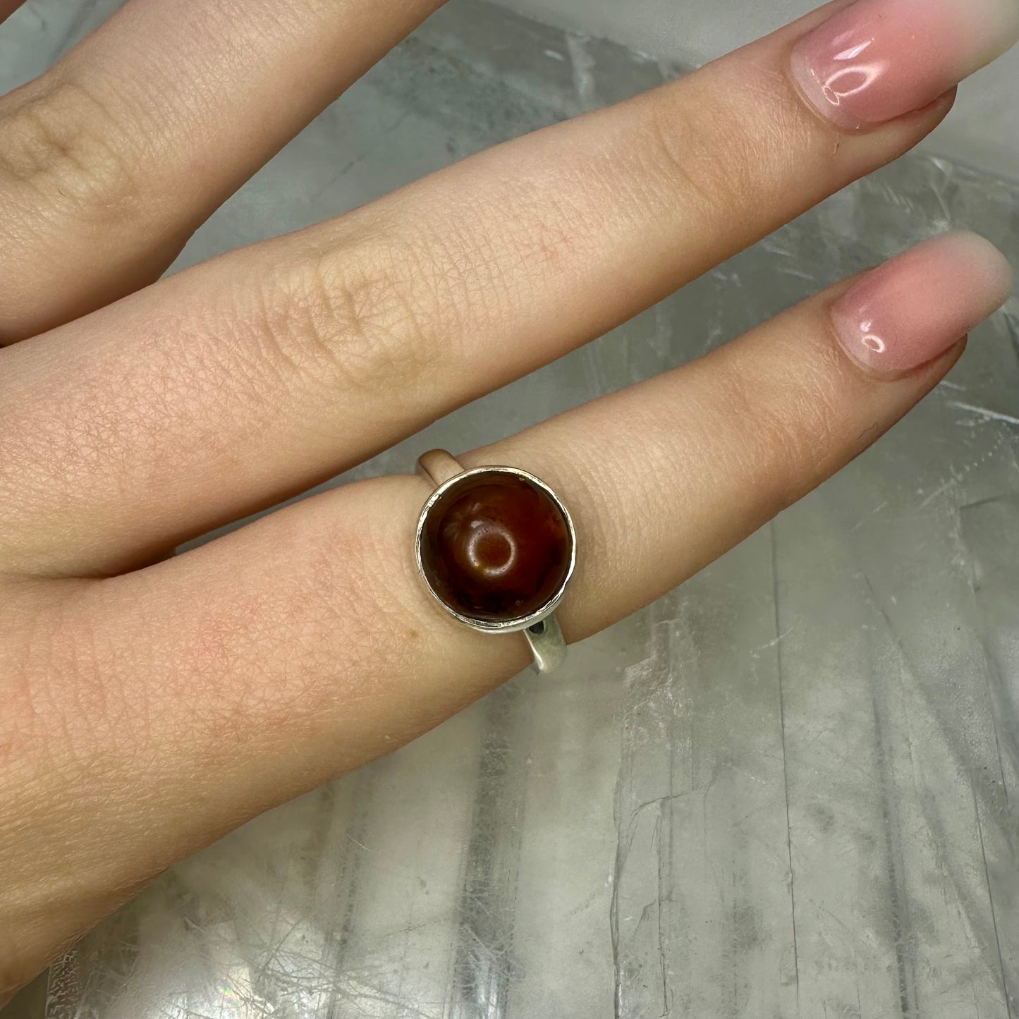 Amber 925 Ring (Size P/Q)