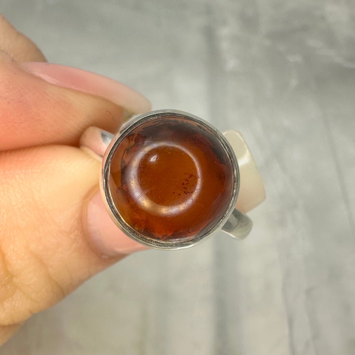 Amber 925 Ring (Size P/Q)