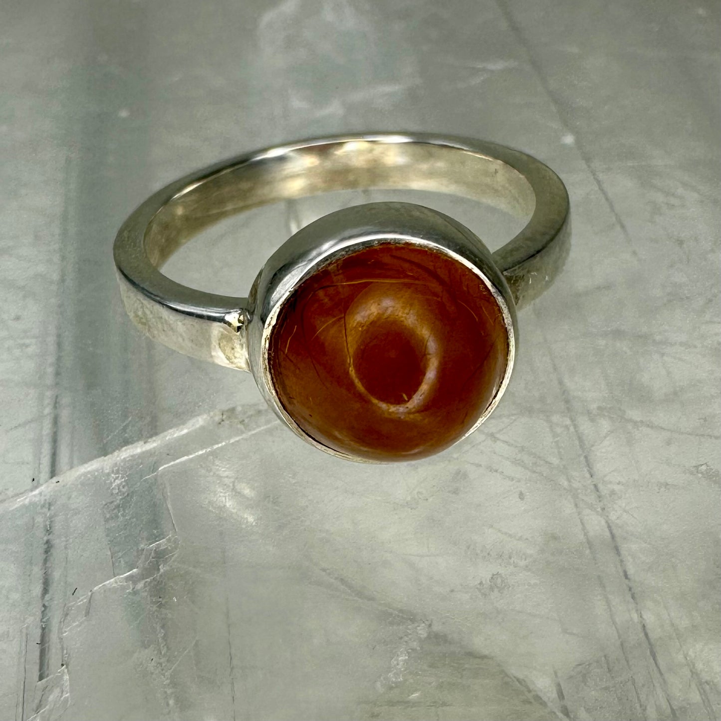 Amber 925 Square Ring (Size L/M)