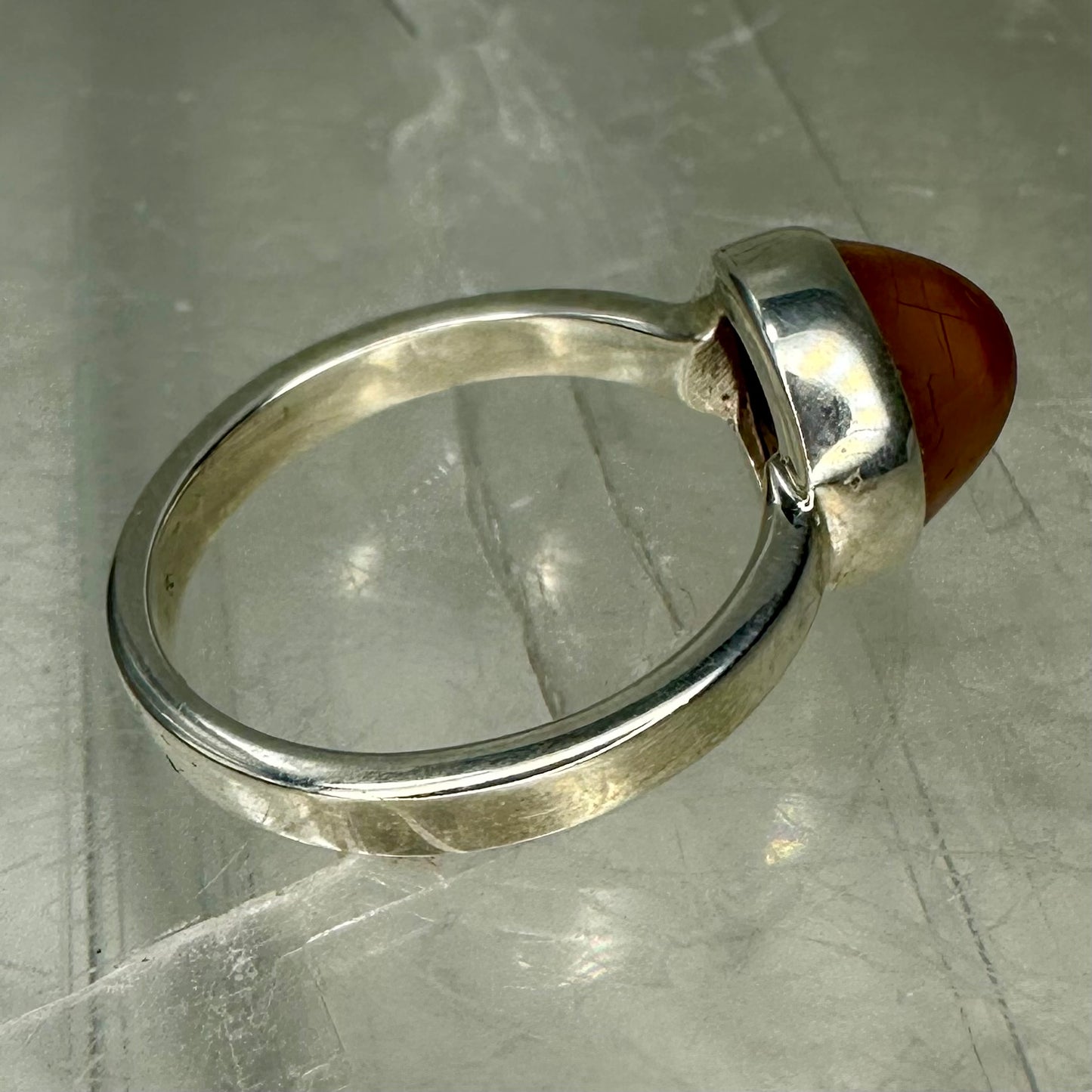 Amber 925 Square Ring (Size L/M)