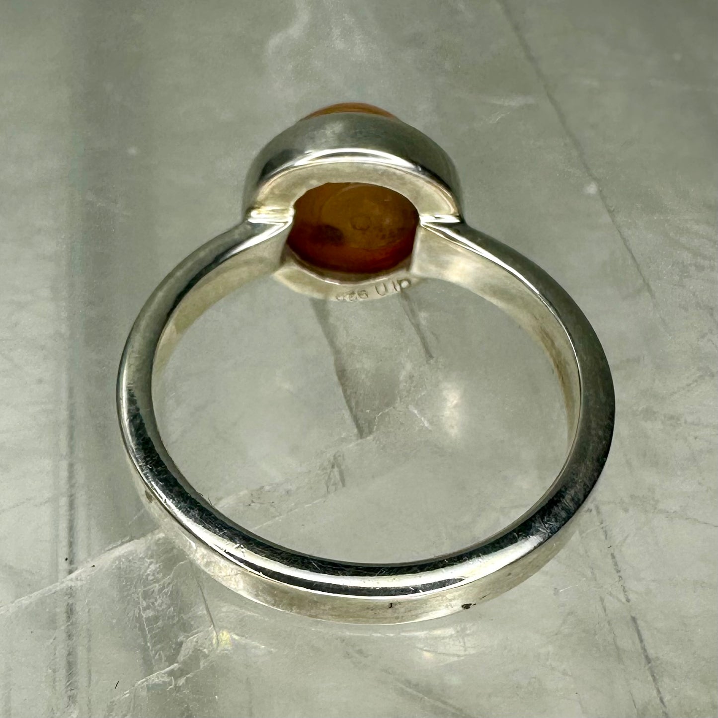 Amber 925 Square Ring (Size L/M)