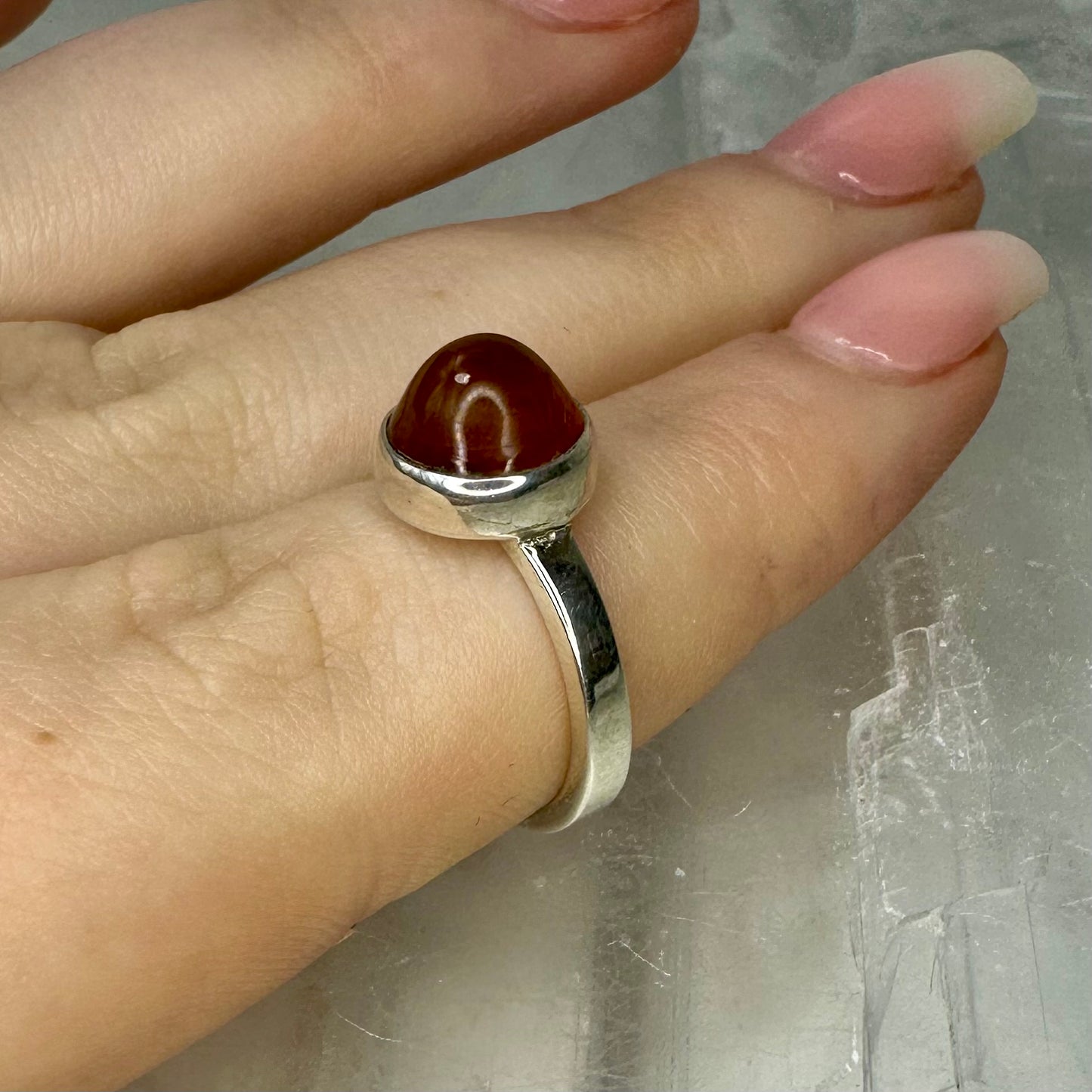 Amber 925 Square Ring (Size L/M)