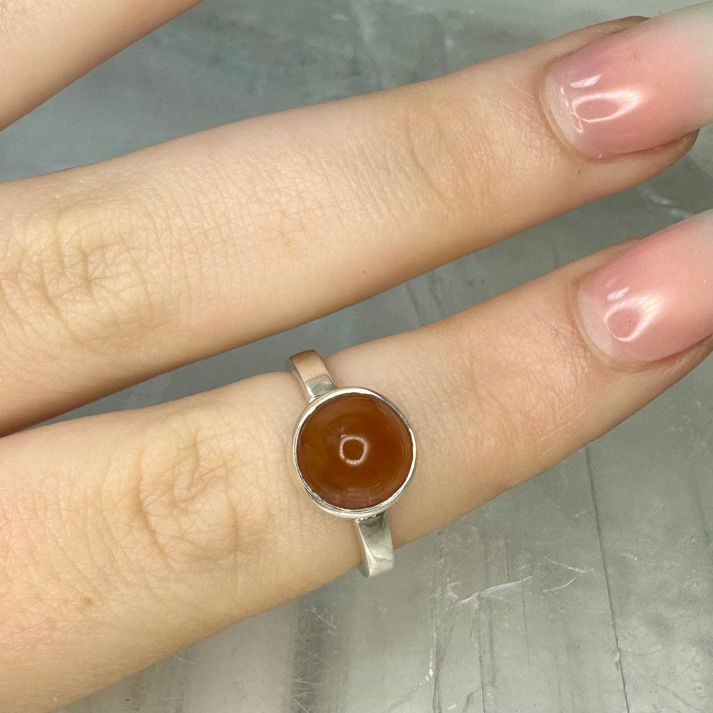 Amber 925 Square Ring (Size L/M)