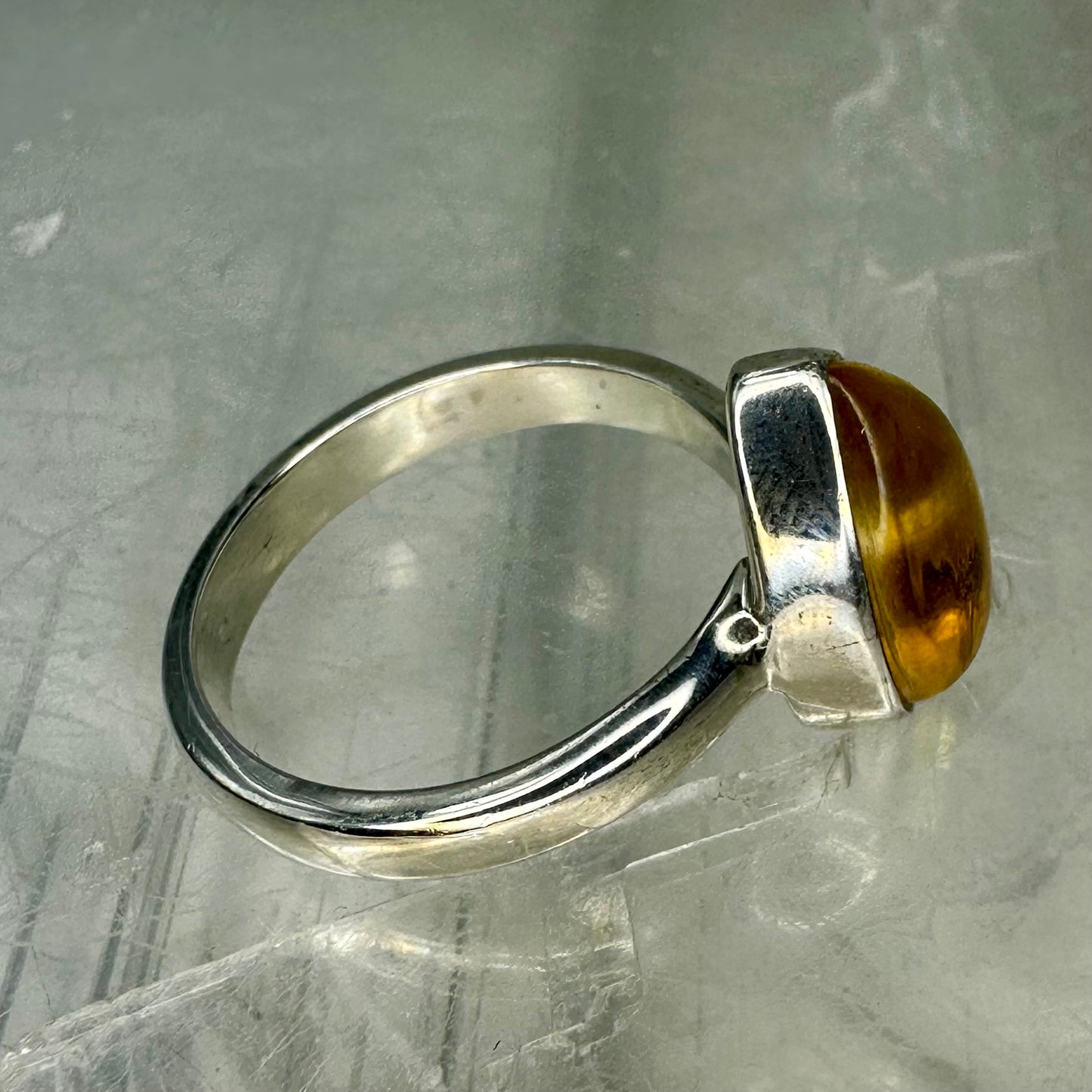 Amber 925 Square Ring (Size L/M)