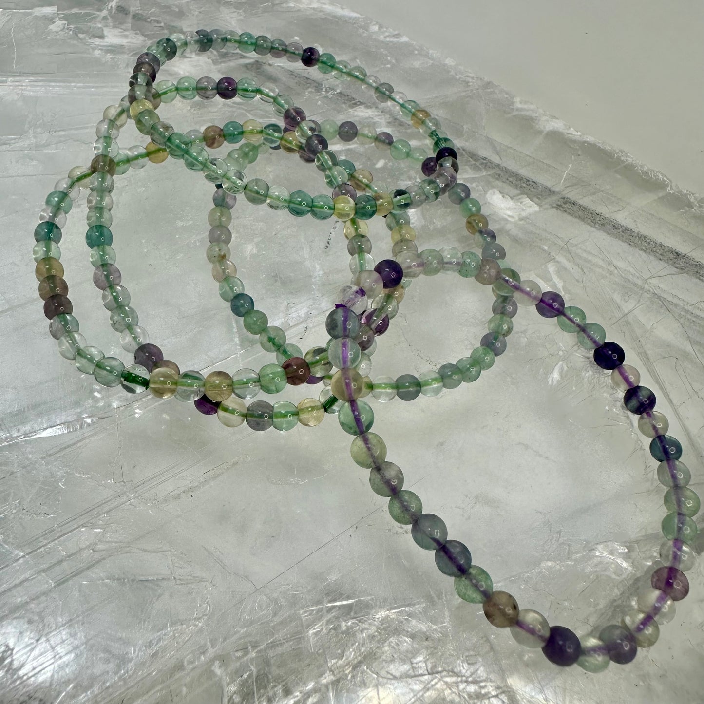 Rainbow Fluorite 4mm Bracelets