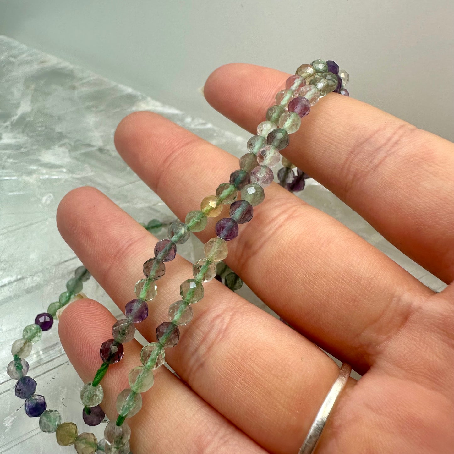 RainBow Fluorite Faceted Bracelets