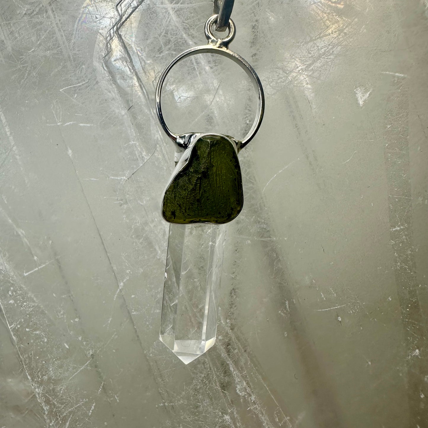 Moldavite & Quartz Pendant (71)