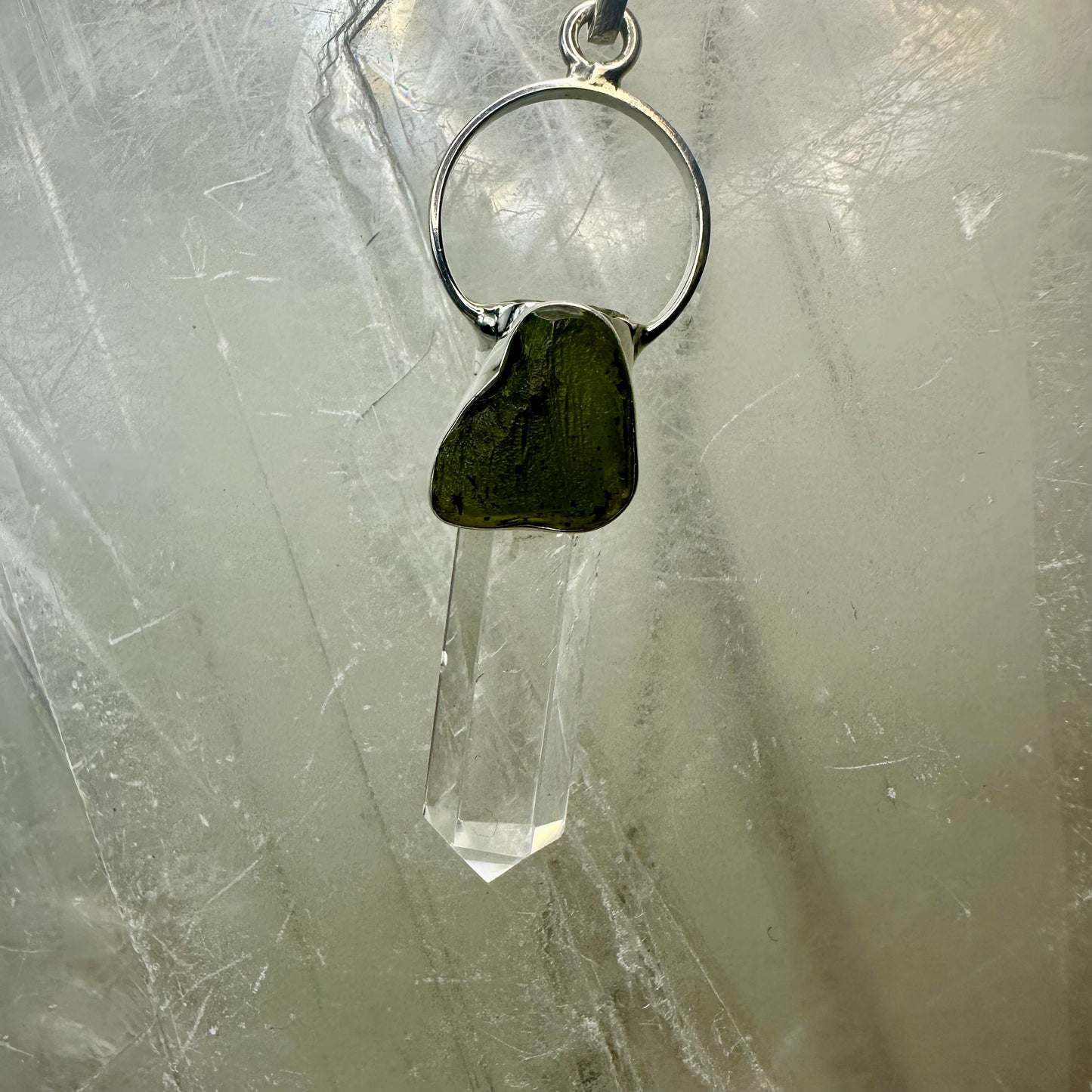 Moldavite & Quartz Pendant (71)