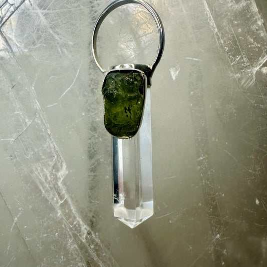 Moldavite & Quartz Pendant (72)