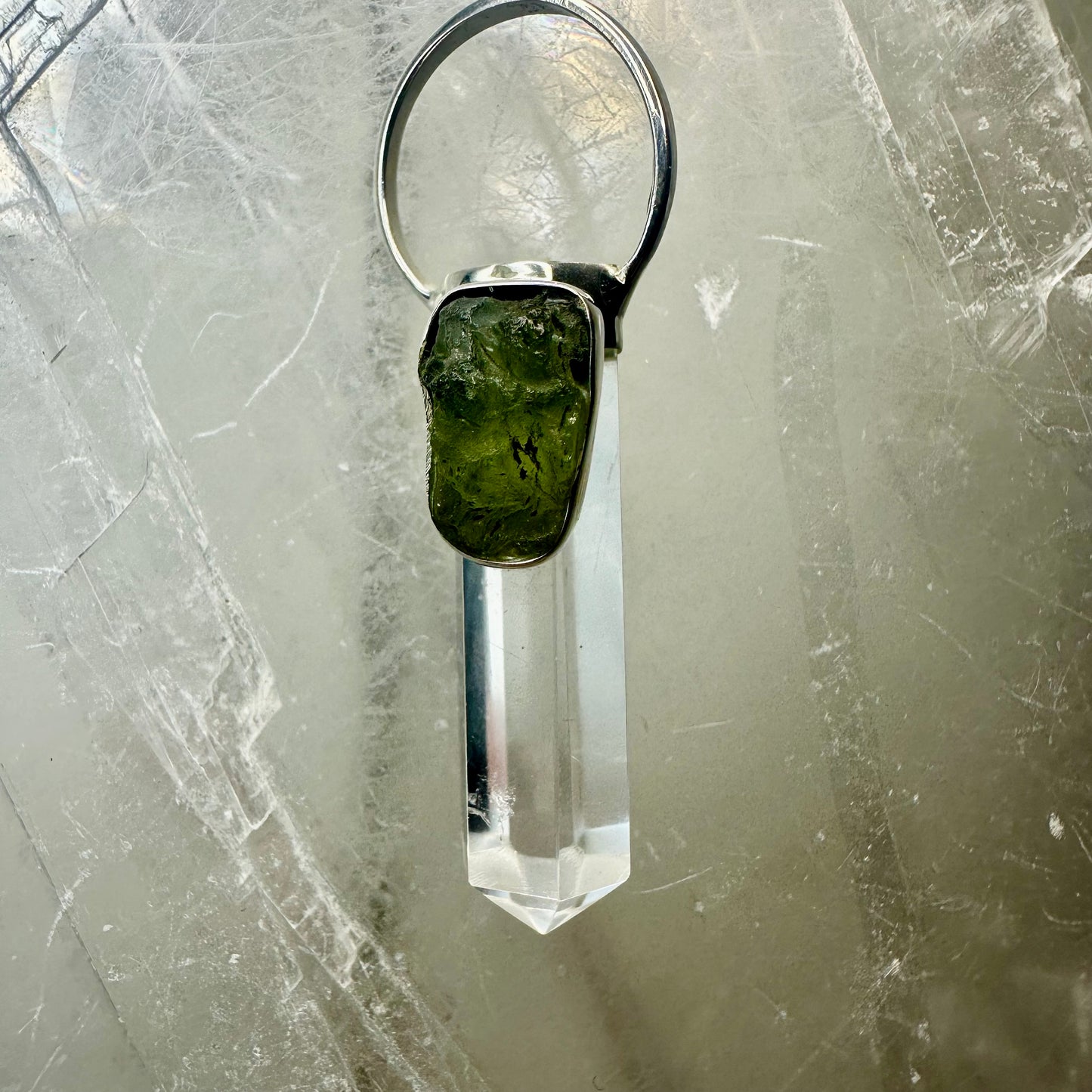 Moldavite & Quartz Pendant (72)