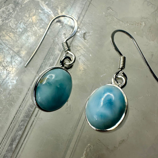 Larimar 925 Circle Earrings